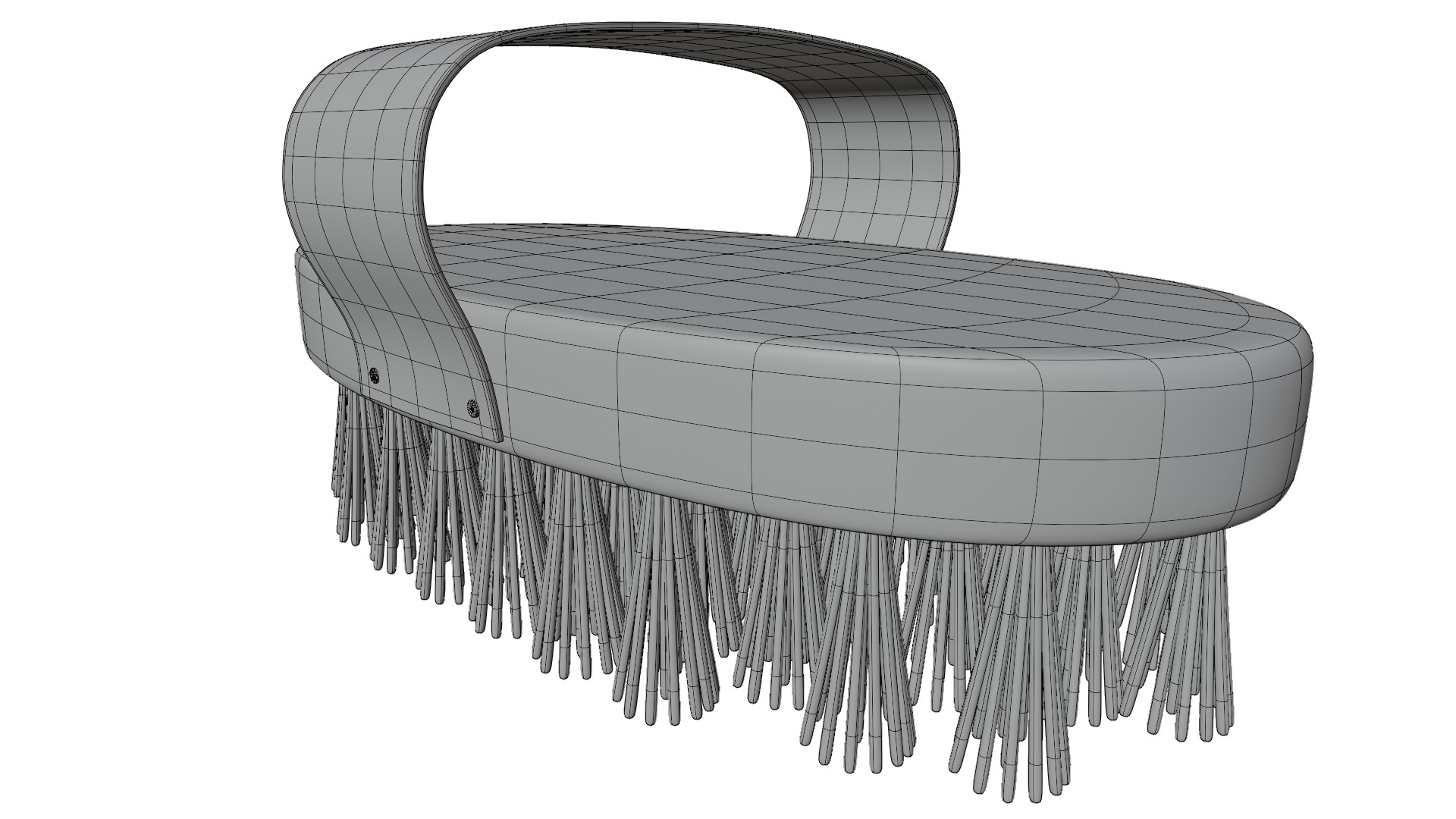 Horse Brush Low-poly 3D model_10