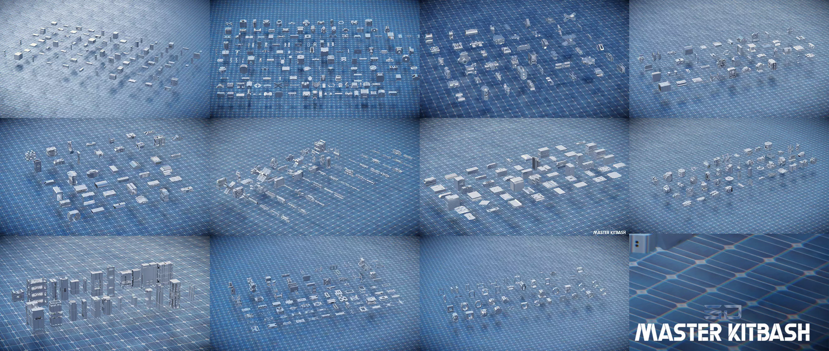 700 PART SCIFI KITBASH Low-poly 3D model_0