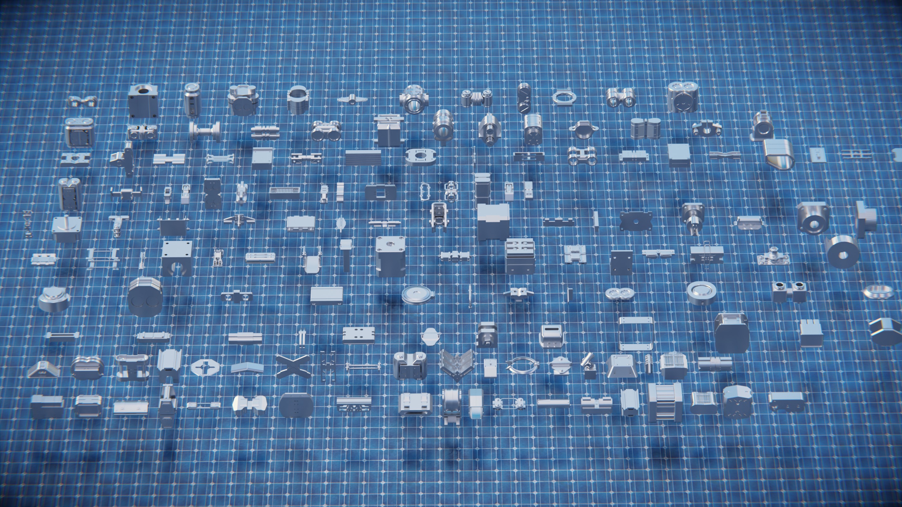 700 PART SCIFI KITBASH Low-poly 3D model_1