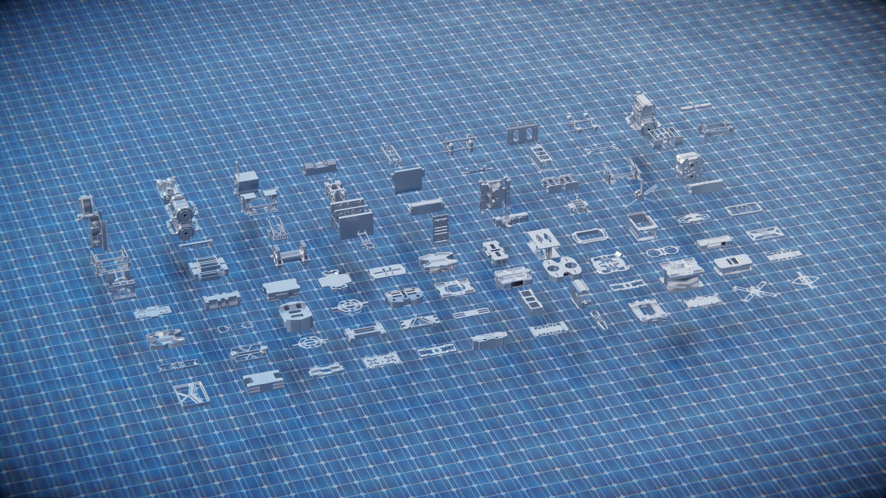 700 PART SCIFI KITBASH Low-poly 3D model_10