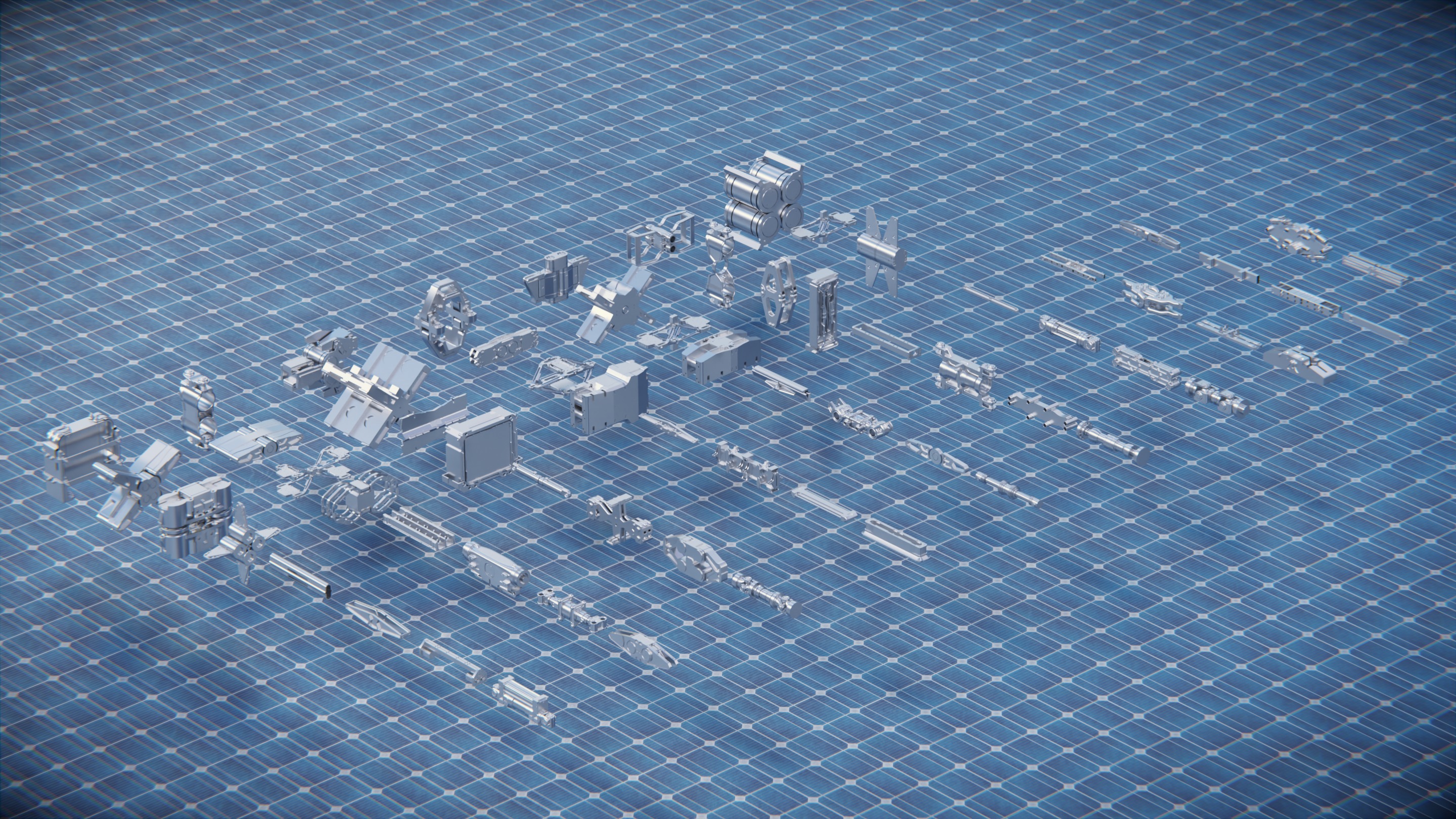 700 PART SCIFI KITBASH Low-poly 3D model_3