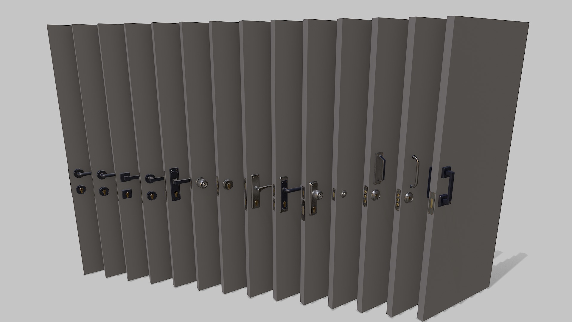 Door red 02 Low-poly 3D model_11