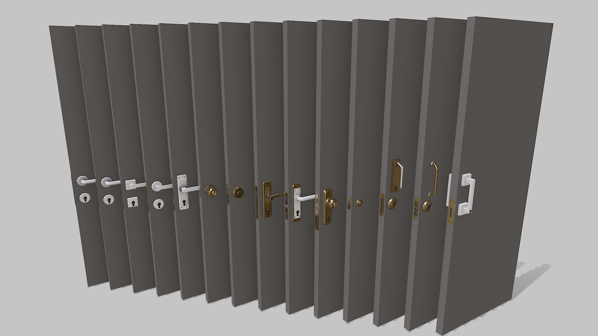 Door red 02 Low-poly 3D model_10
