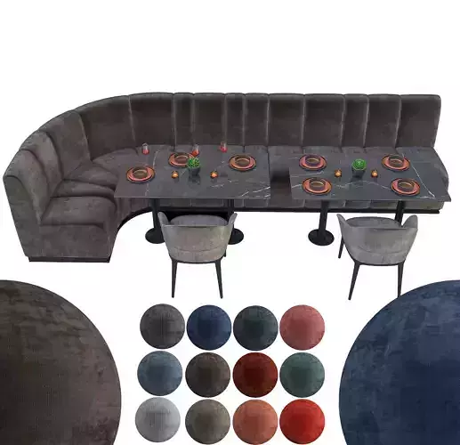 Corner Module Restaurant Cafe Sofa Tableware Part5 - 12 colors