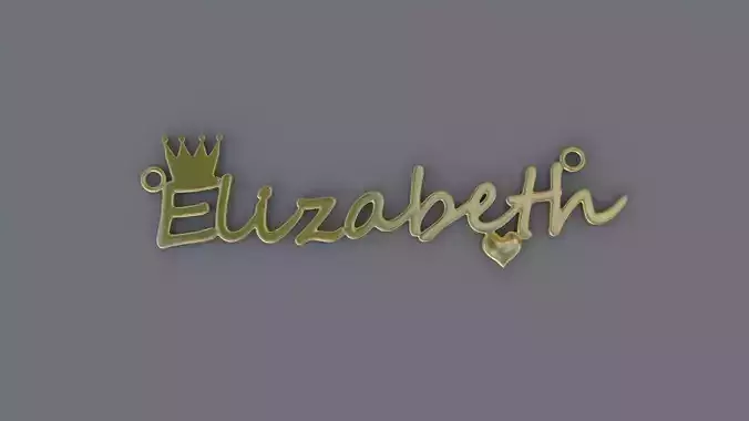 Jewelry Necklace Pendant Elizabeth  3D Print
