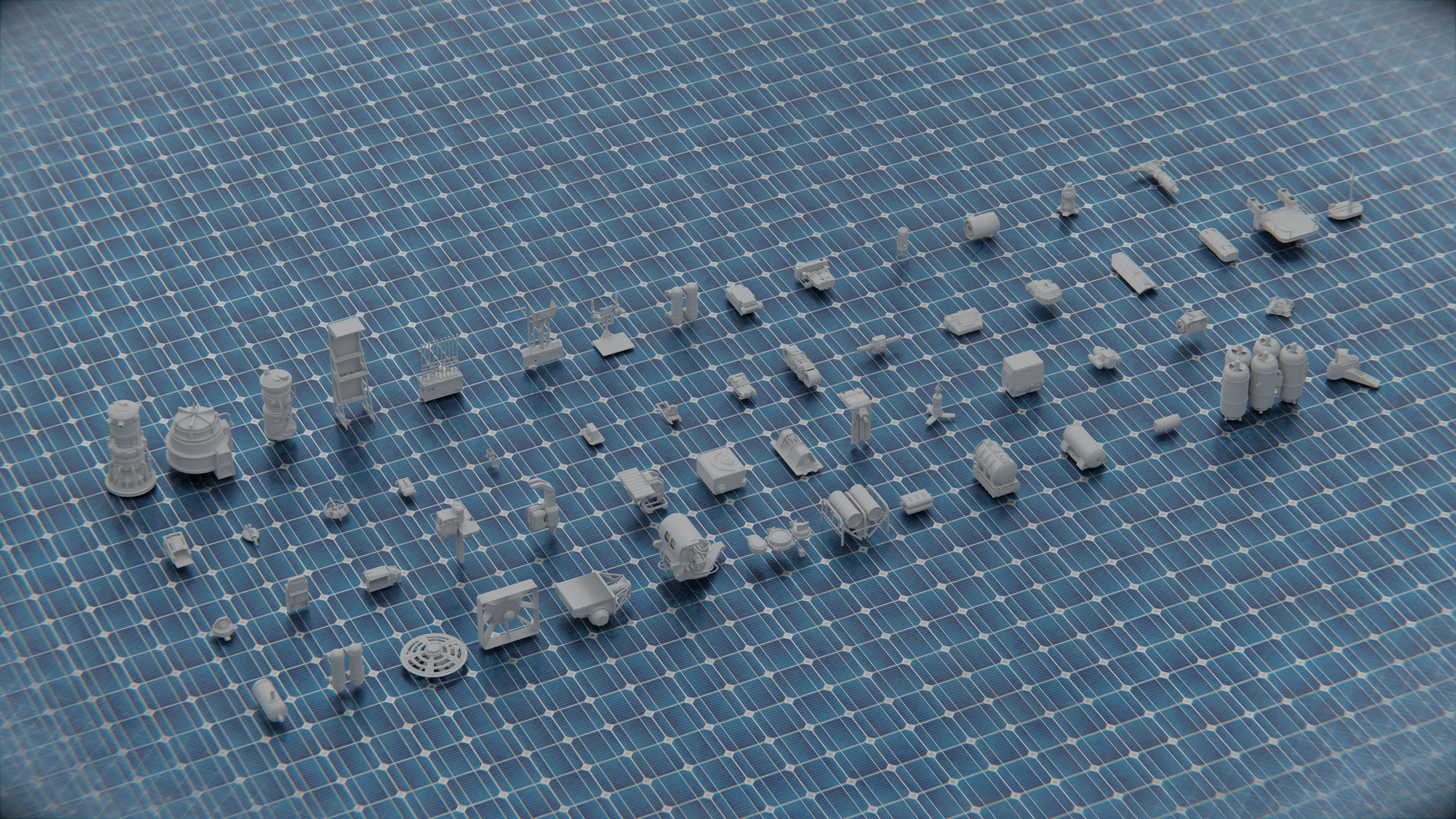 450 PART SCIFI KITBASH Low-poly 3D model_2