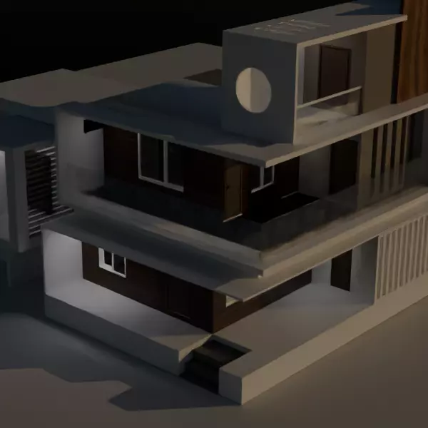Dream House Low-poly 3D model_0
