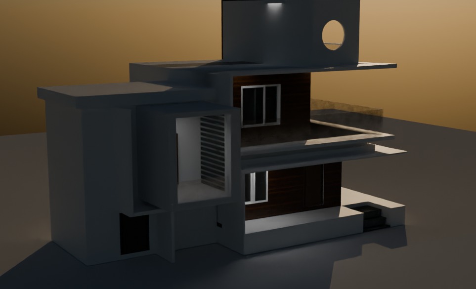Dream House Low-poly 3D model_8