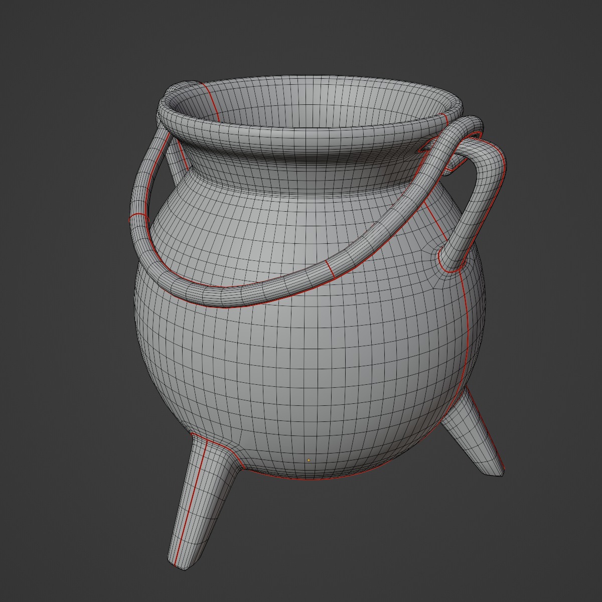 Medieval Cauldron 02 3D model_9