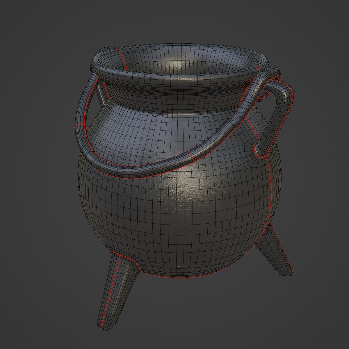 Medieval Cauldron 02 3D model_7
