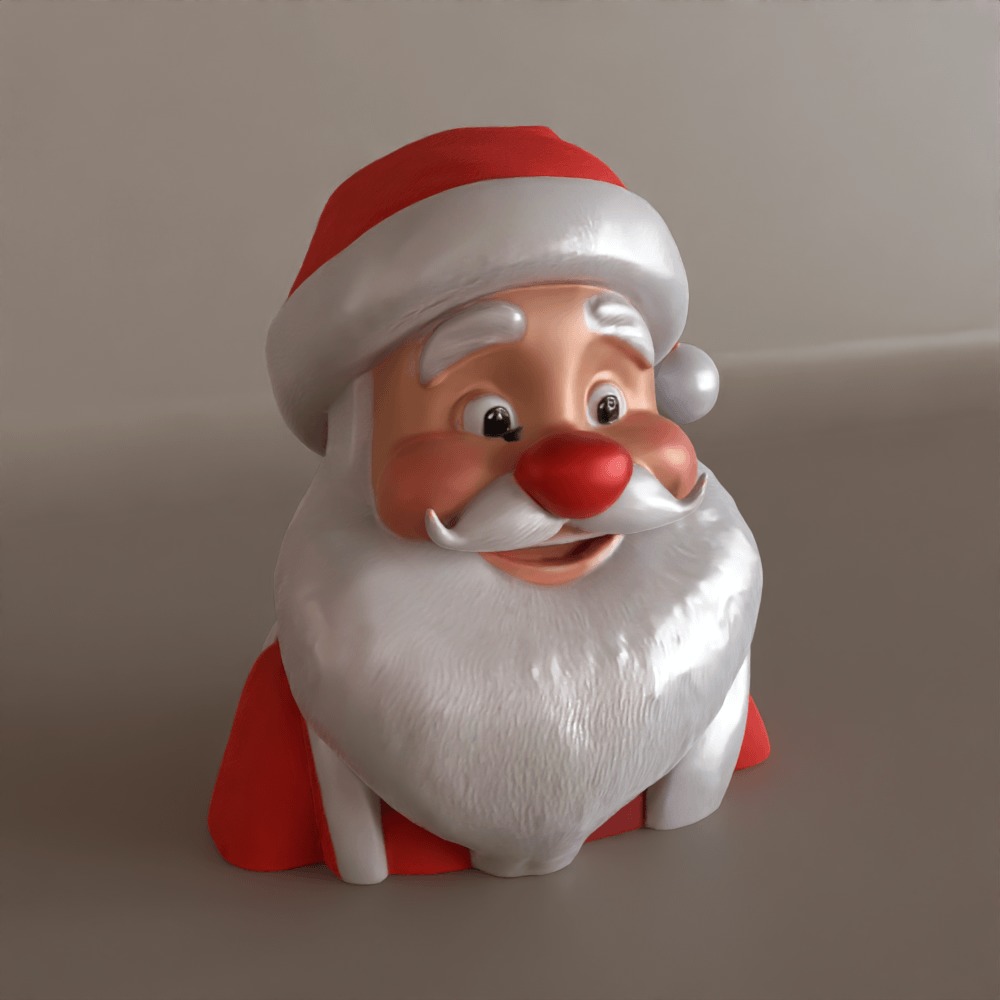 Santa Sculpture for Desk Table Keychain or Tree 3D print model_1