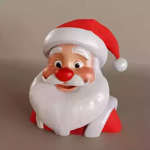 Santa Sculpture for Desk Table Keychain or Tree 3D print model