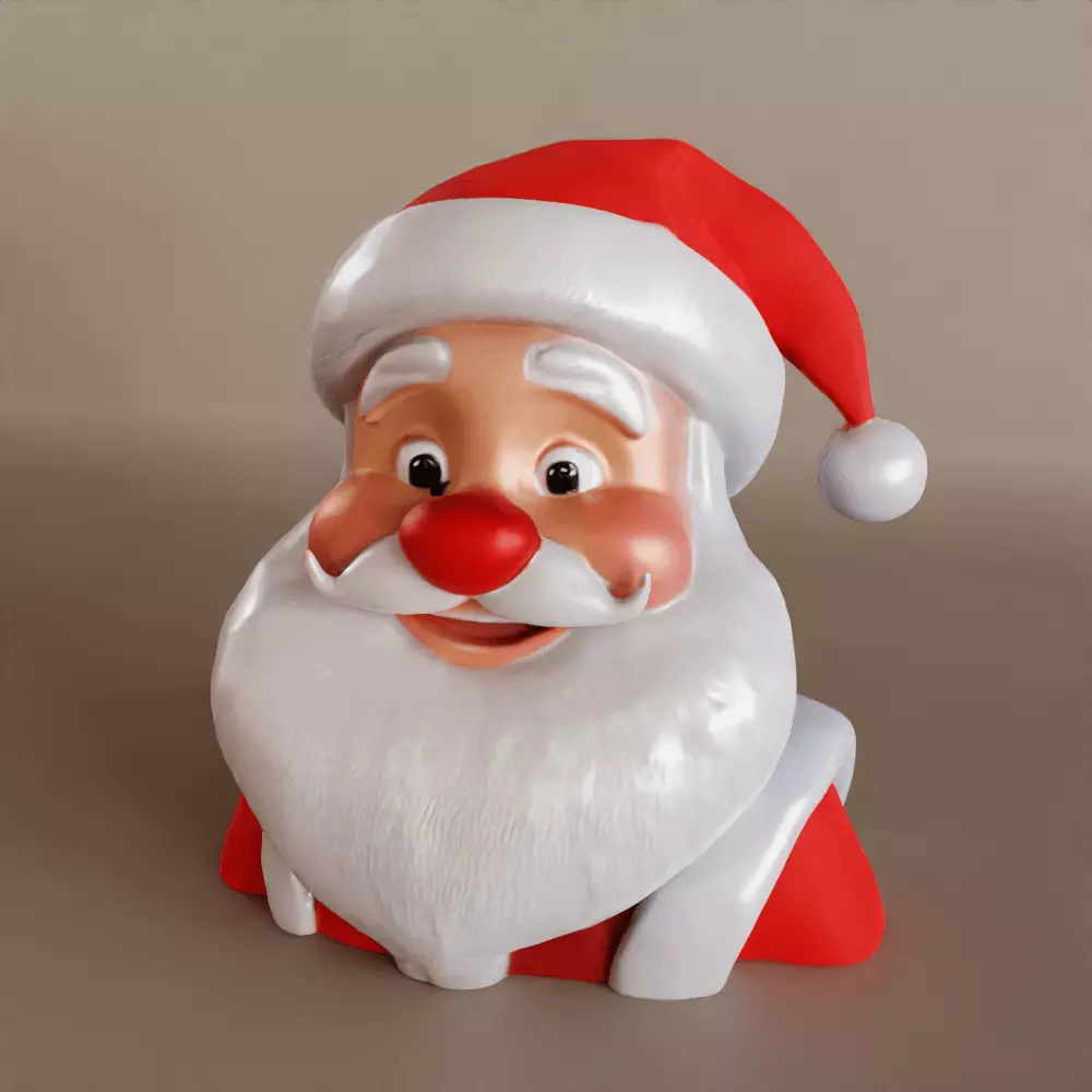 Santa Sculpture for Desk Table Keychain or Tree 3D print model_0