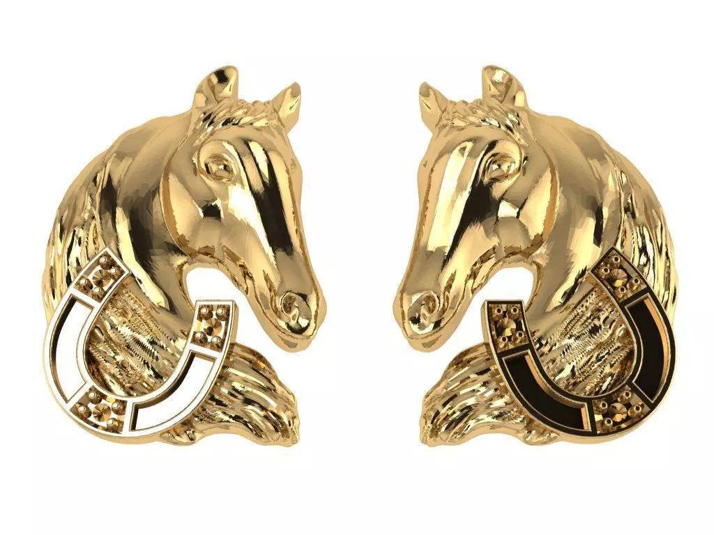 horse necklace earrings Free 3D print model