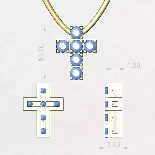 Tiny Diamond Cross pendant 
