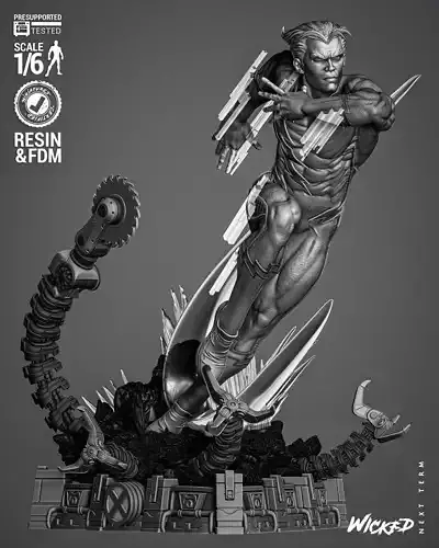 Wicked Marvel Quicksilver Sculpture 3D print model