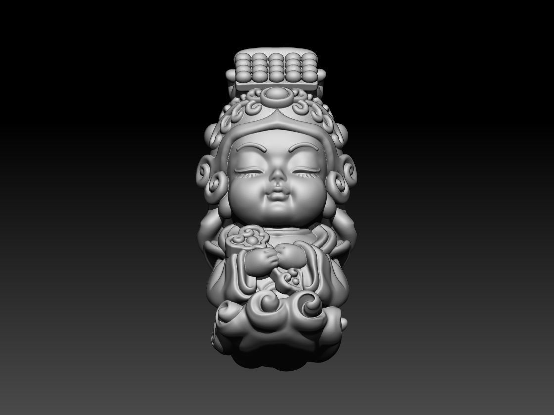 Chibi Chinese Buddha 3D STL 3D print model_3