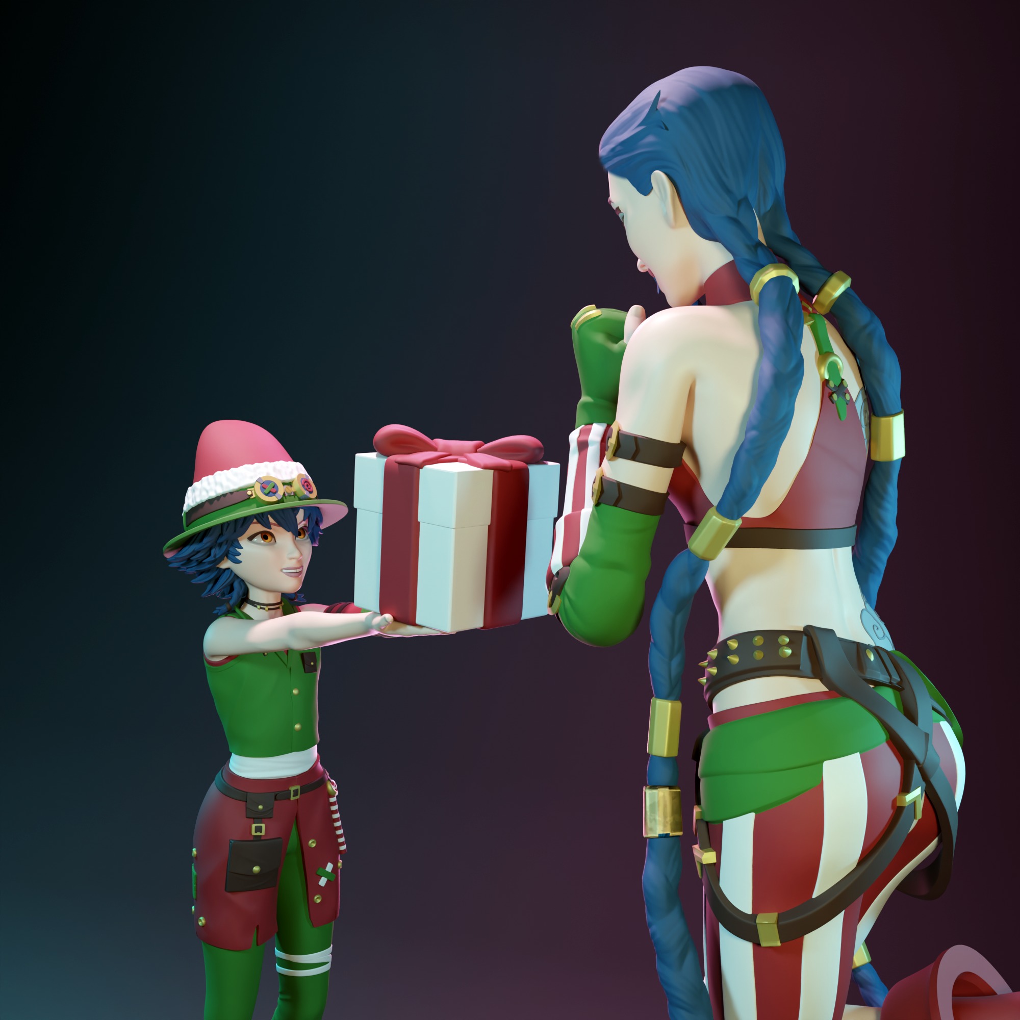Christmas Jinx and Isha from Arcane 3D print model_4