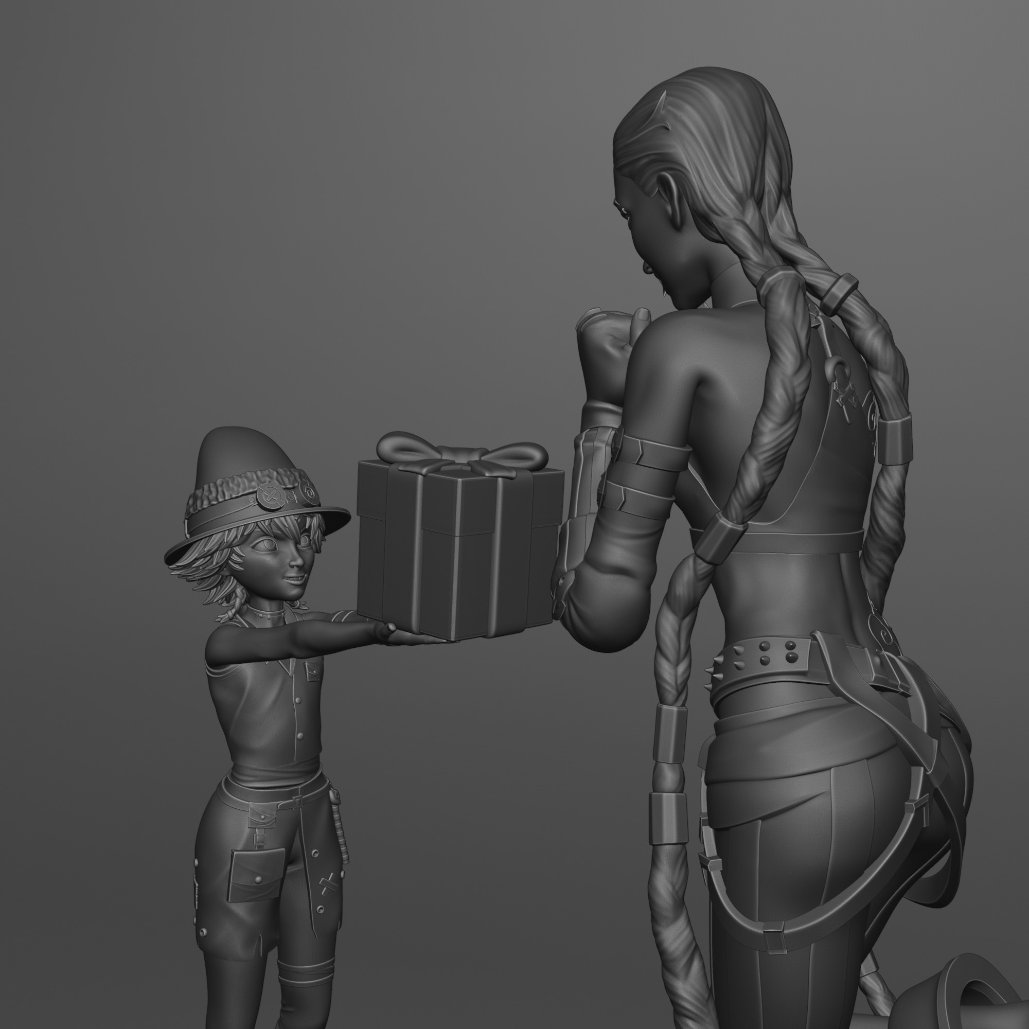 Christmas Jinx and Isha from Arcane 3D print model_9