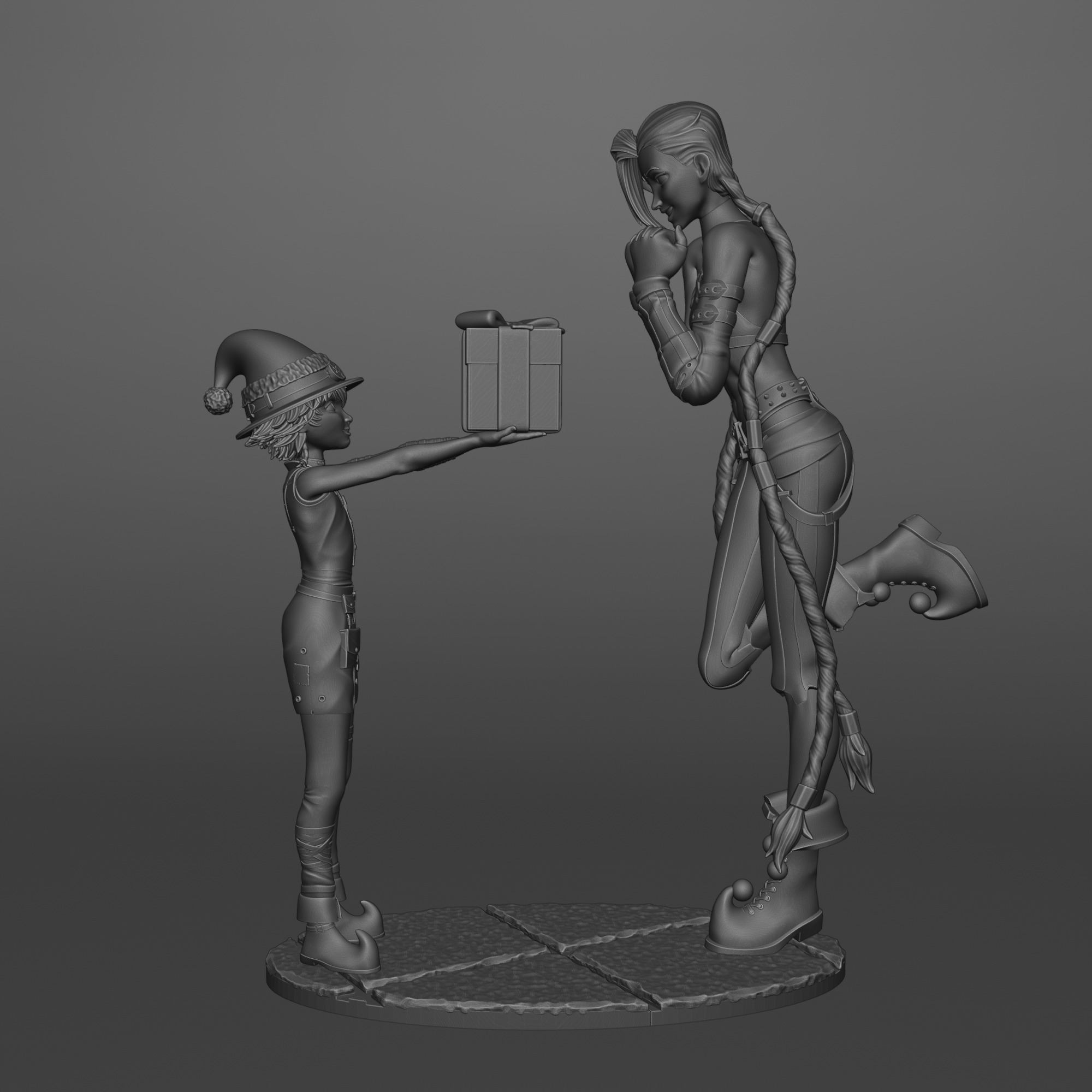 Christmas Jinx and Isha from Arcane 3D print model_7