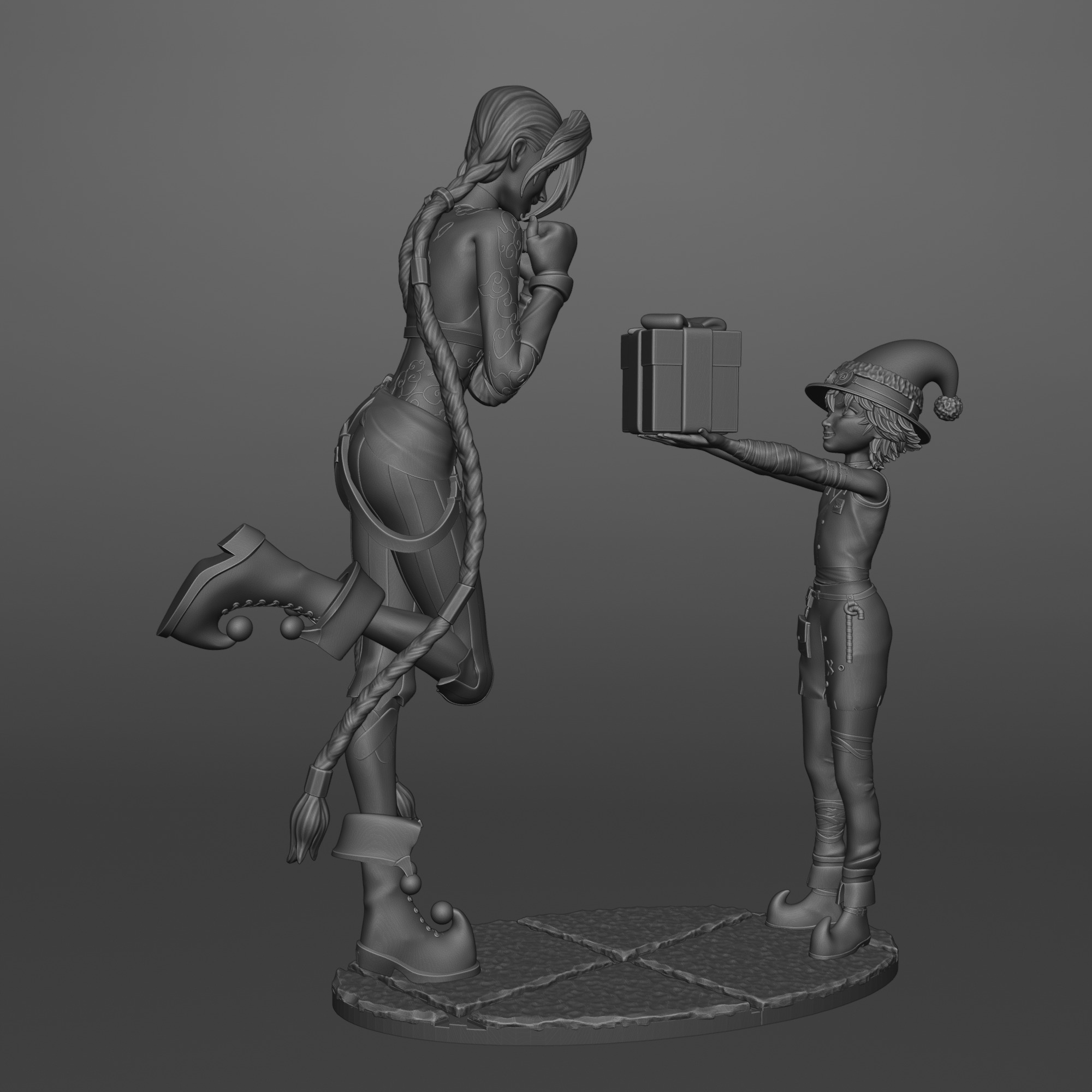 Christmas Jinx and Isha from Arcane 3D print model_11