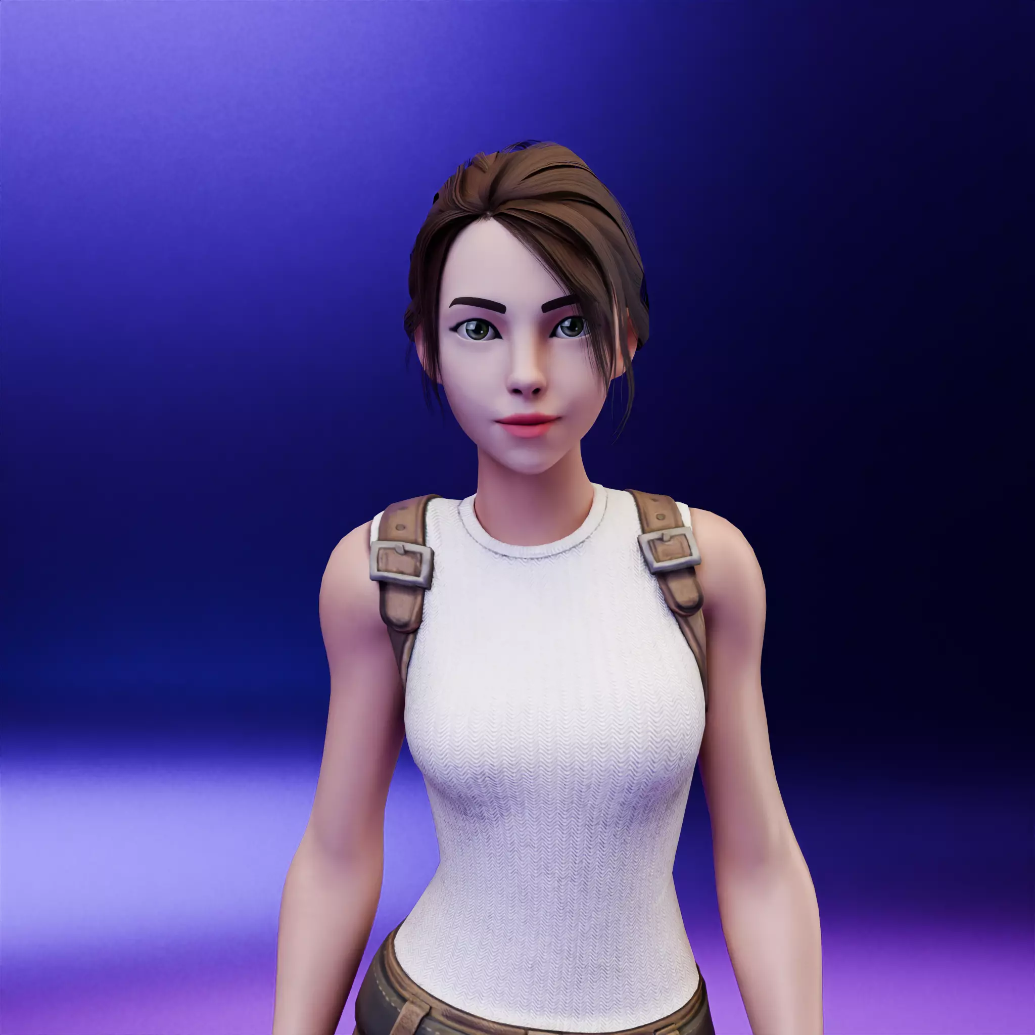 Stylized Adventurous Girl - Game-Ready 3D model Low-poly 3D model