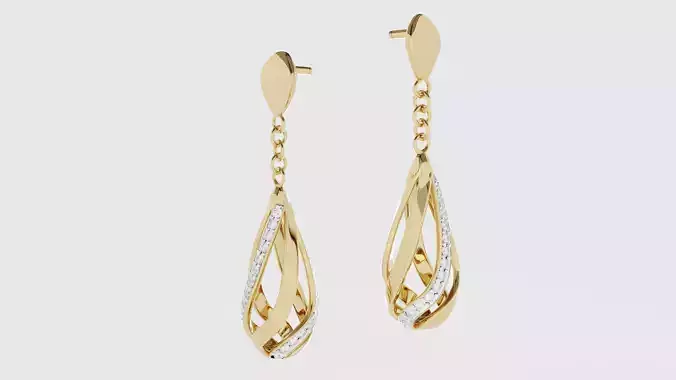Droplet Shaped Golden Earrings