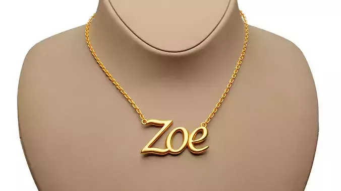 Zoe Name Golden Pendant