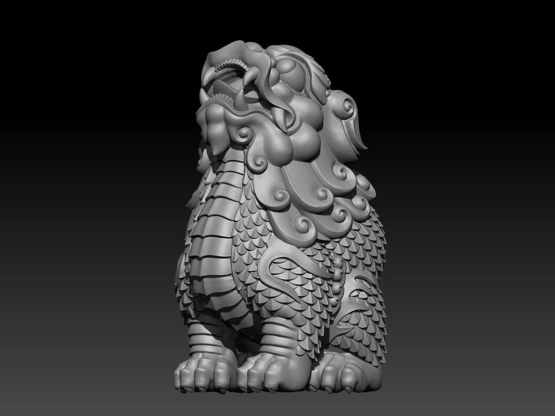 Chinese Lion  3D print model_1