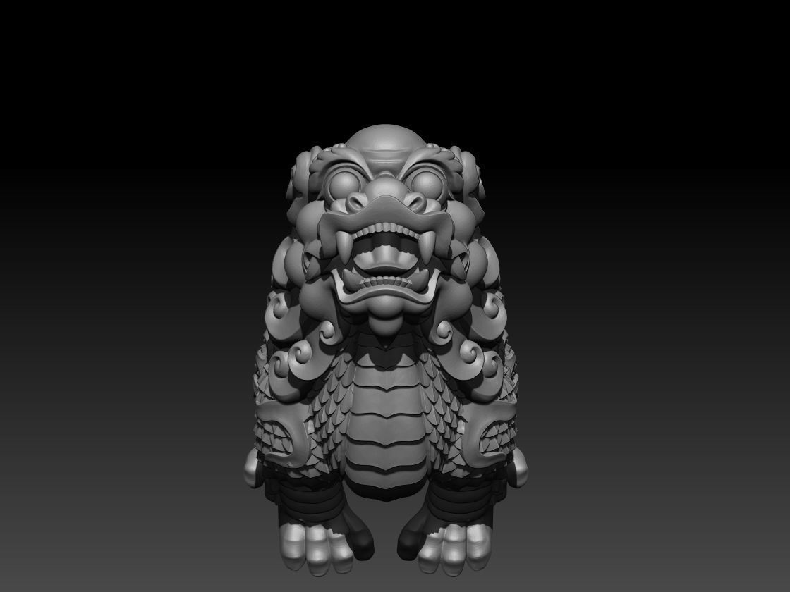 Chinese Lion  3D print model_3