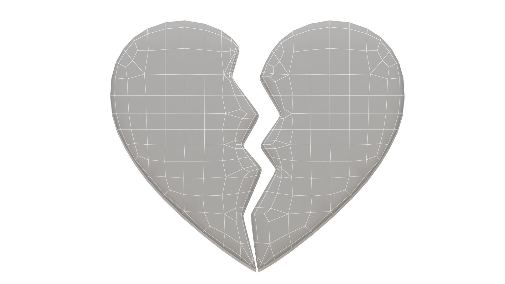 Broken Heart Emoji Silver 3D model_7