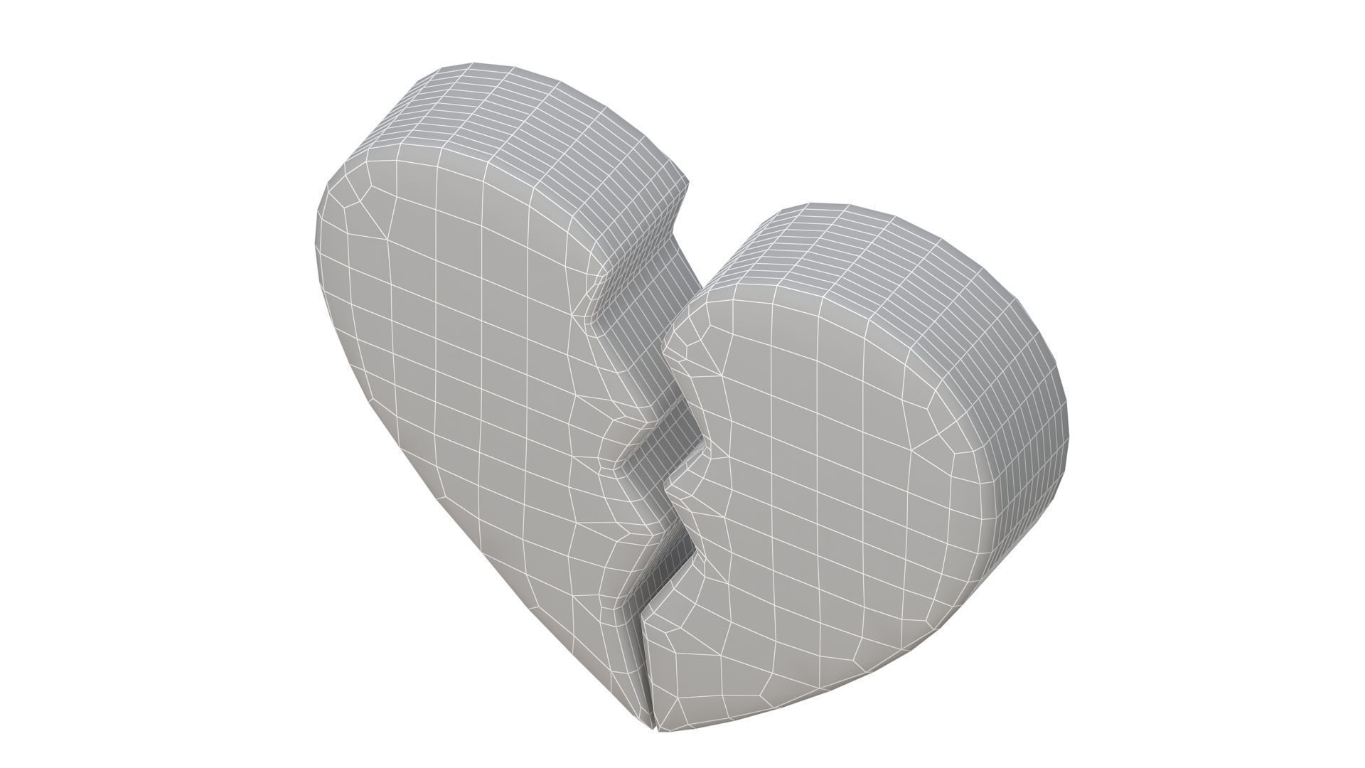Broken Heart Emoji Silver 3D model_9