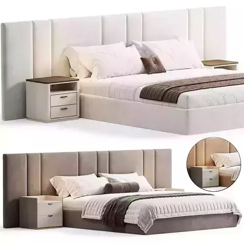Bed Garda Design with wide headboard By Sensorsleep 