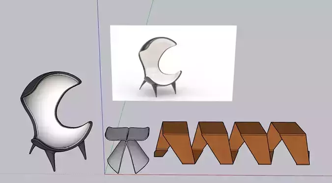 Armchair and Unique chair with spiral seating 