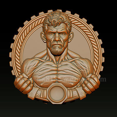 MMA and WWE Fighter Relief Model 3D print model_10