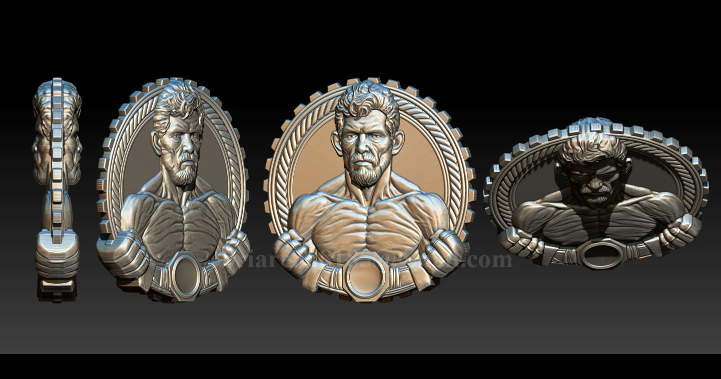 MMA and WWE Fighter Relief Model 3D print model_9