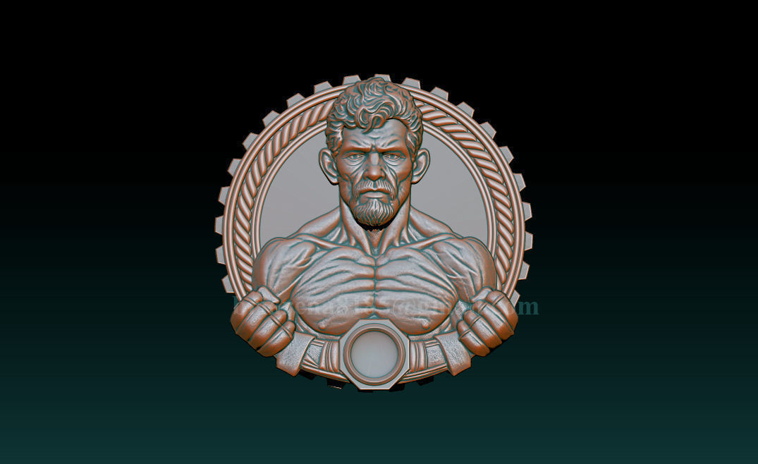 MMA and WWE Fighter Relief Model 3D print model_4
