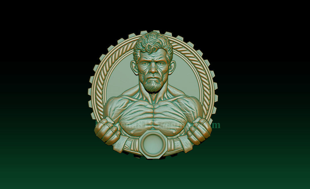 MMA and WWE Fighter Relief Model 3D print model_6