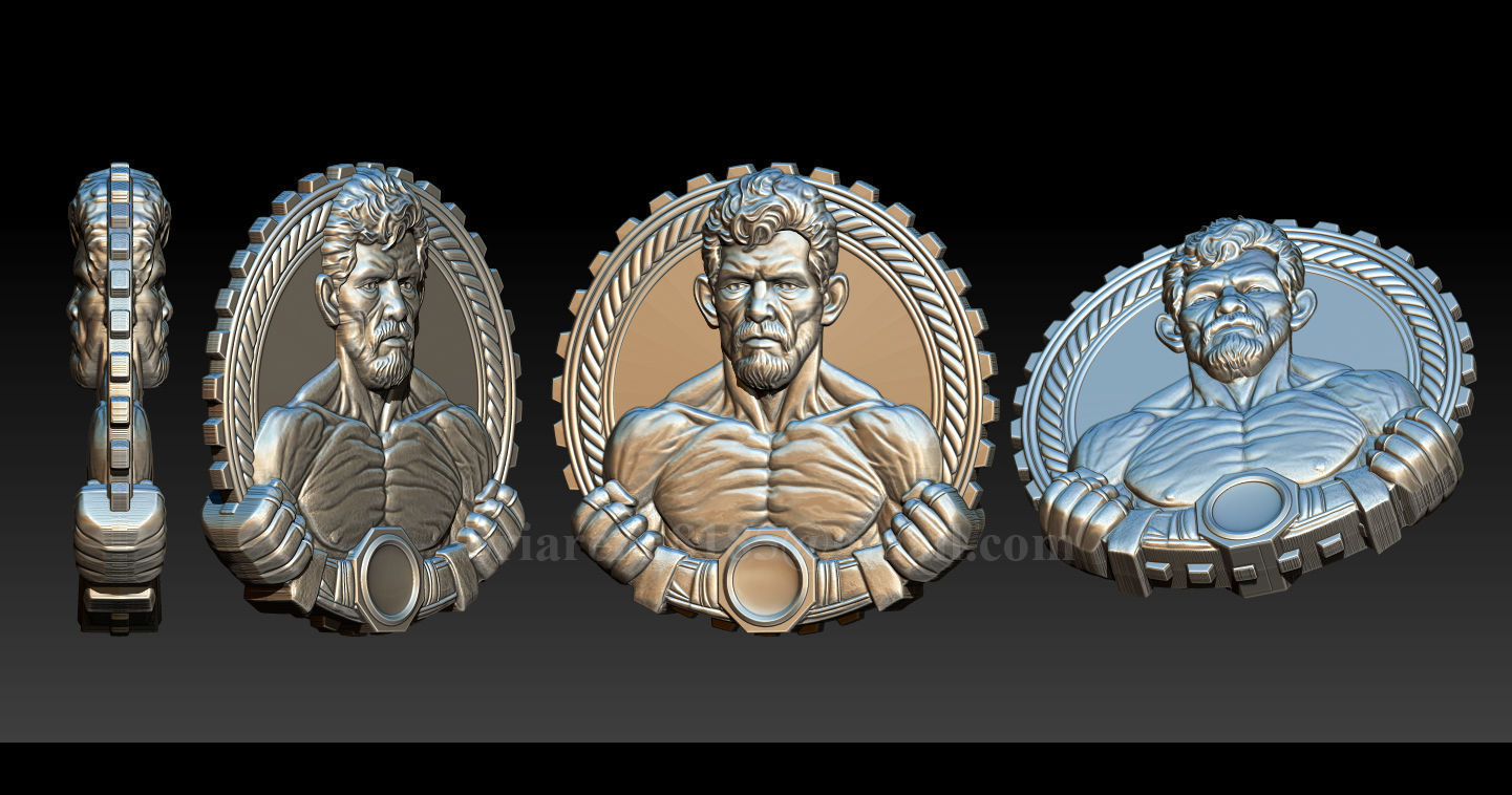 MMA and WWE Fighter Relief Model 3D print model_8