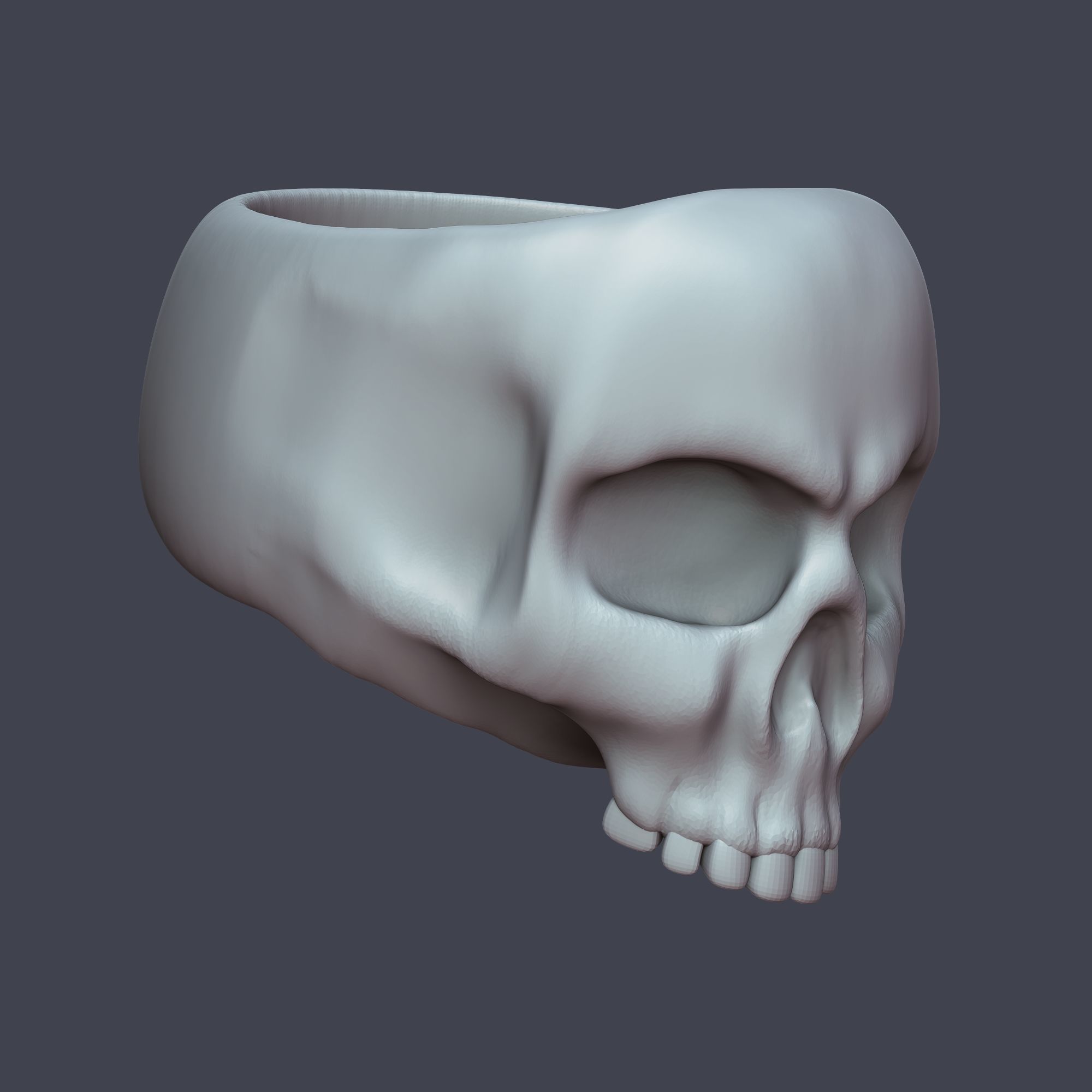 Skull Ring 3D print model_1