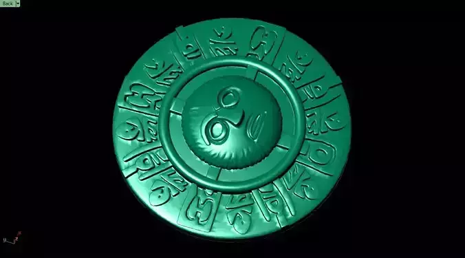 Mexican Inca coin 007 Model 3D Printable Model