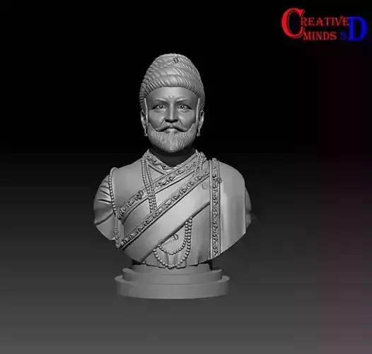 Chhatrapati Shivaji Maharaj Bust 3d model for 3D printing 3D print model