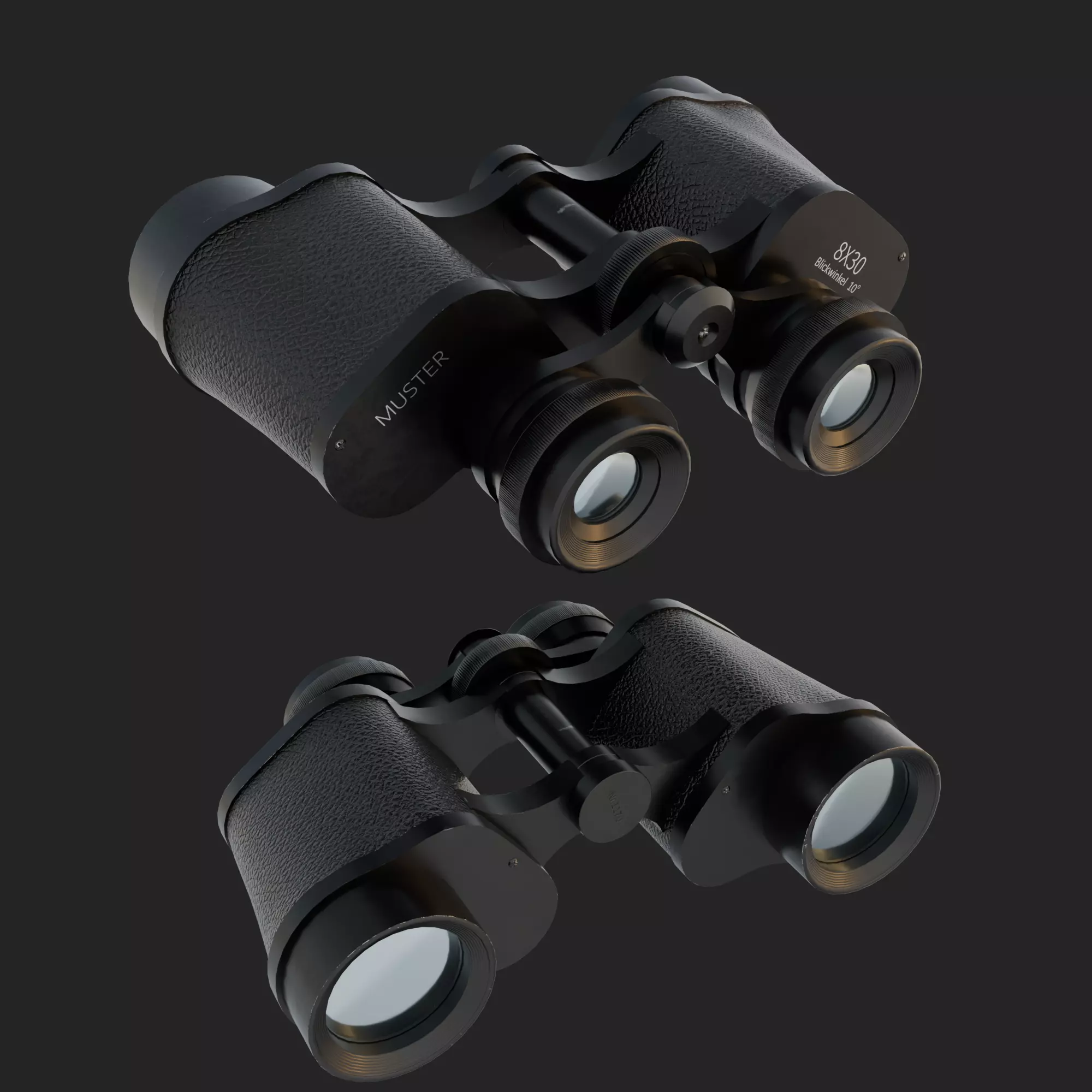 Binocular Super extrem 8x30 Low-poly 3D model_0