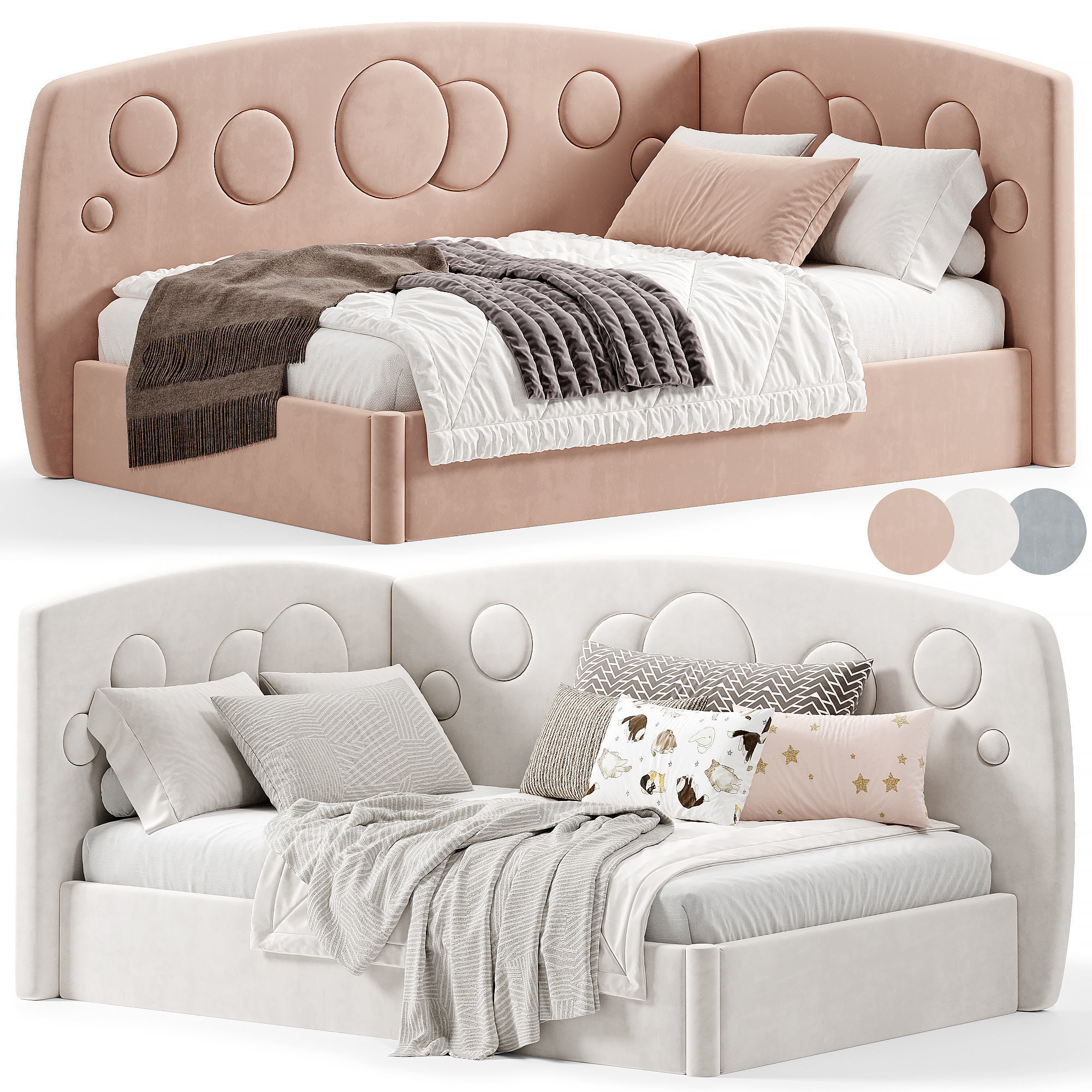 Corner Kids Bed Galaxy By Sensorsleep 3D model_6