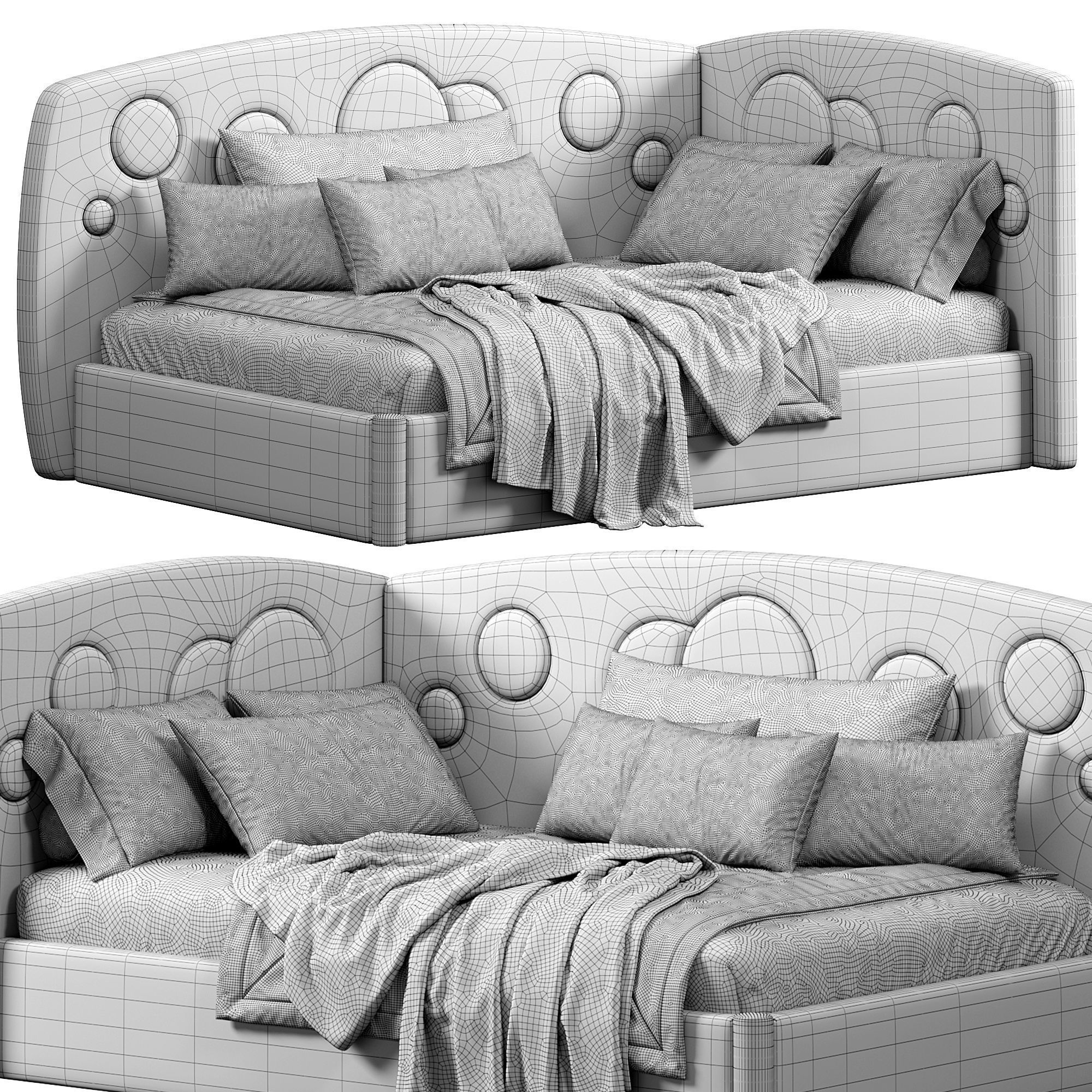 Corner Kids Bed Galaxy By Sensorsleep 3D model_4