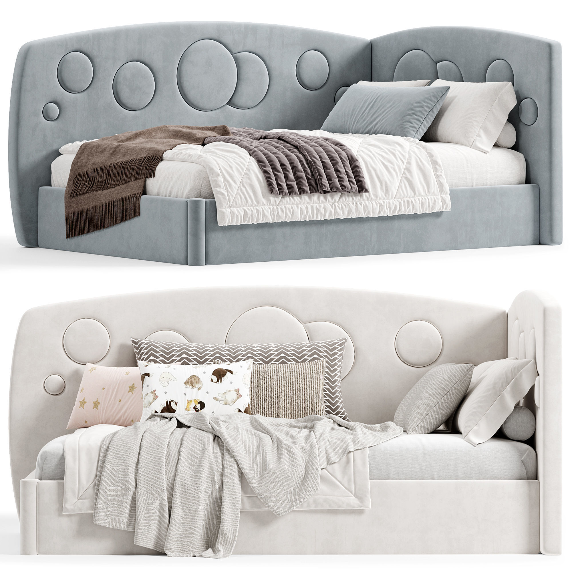 Corner Kids Bed Galaxy By Sensorsleep 3D model_2