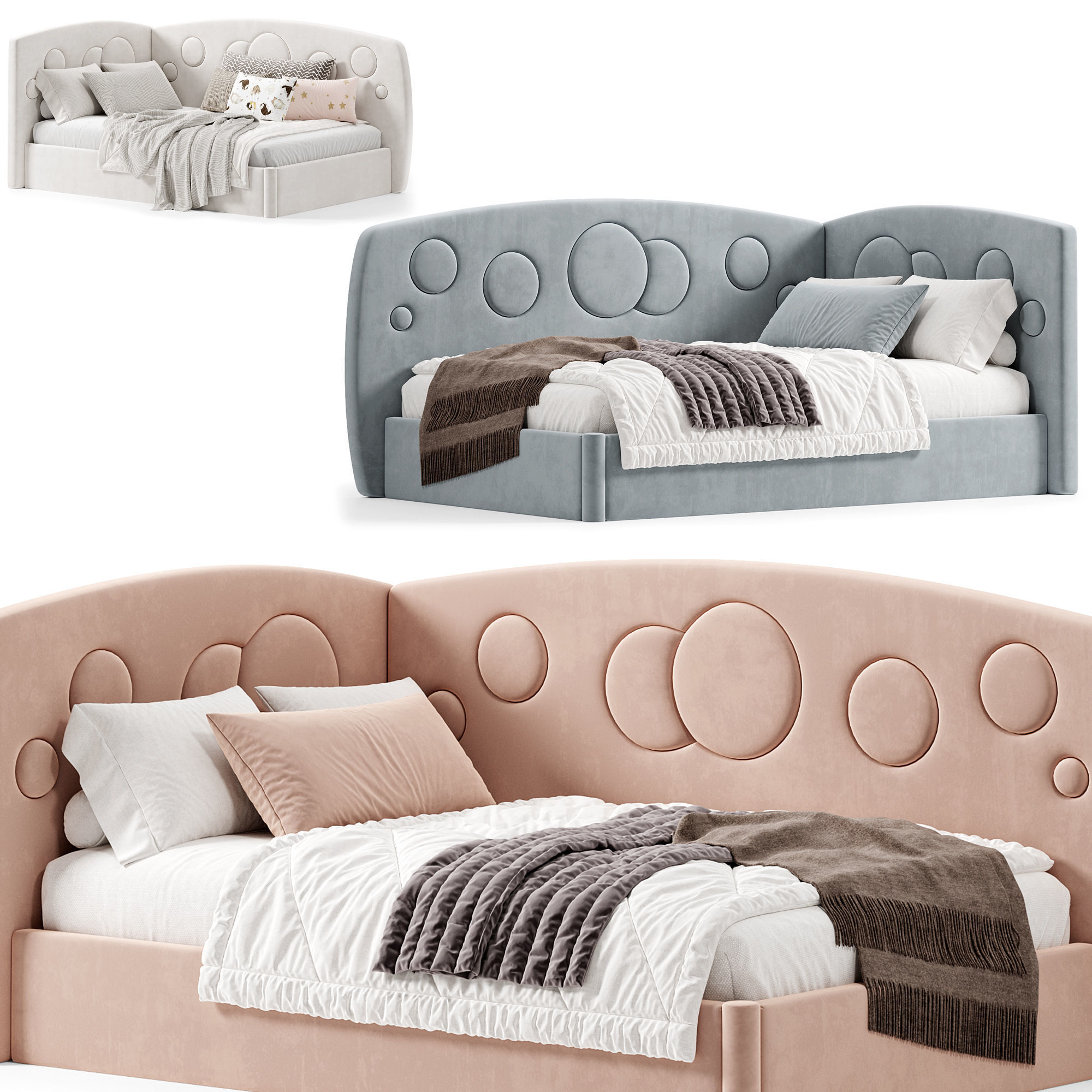 Corner Kids Bed Galaxy By Sensorsleep 3D model_3