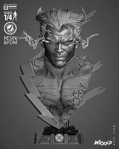 Wicked Marvel Quicksilver Portrait Bust 3D print model