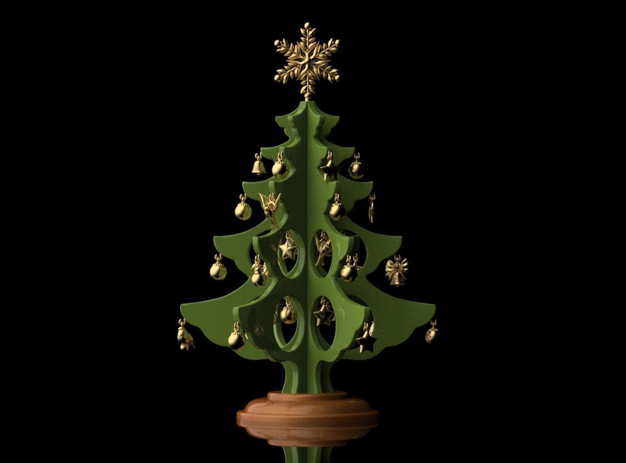 christmas tree 3D print model_2