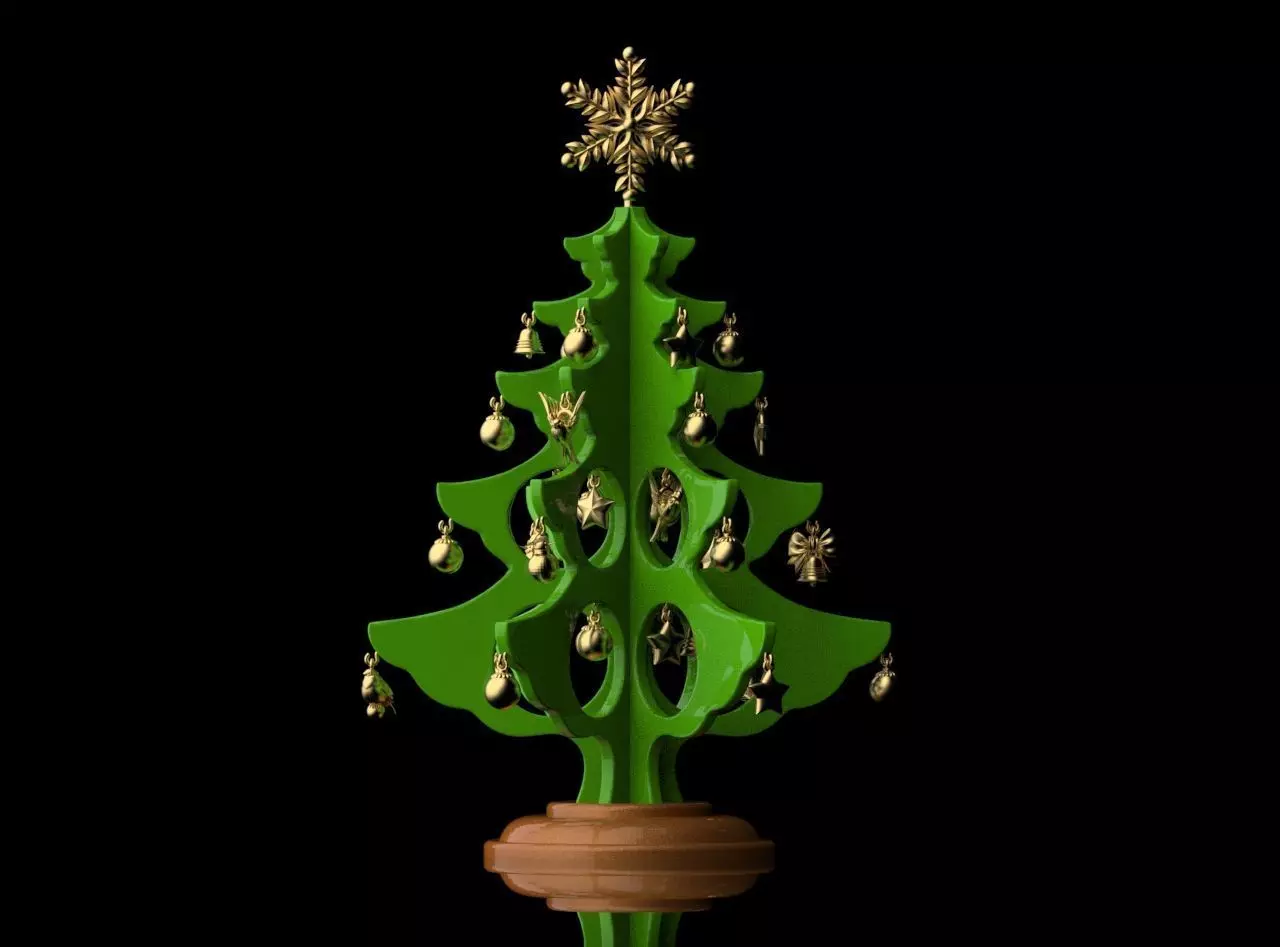 christmas tree 3D print model_0
